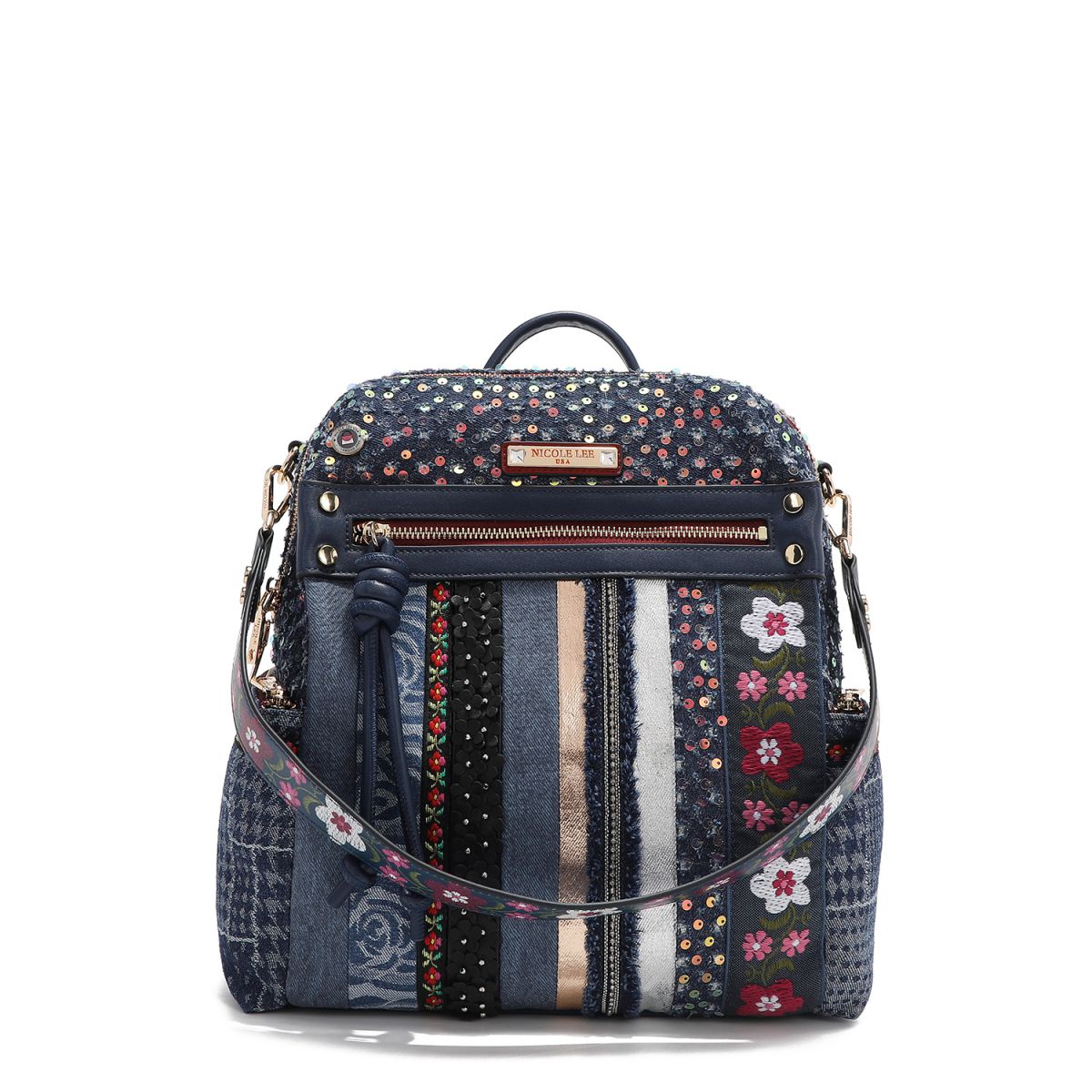 TORBA NICOLE LEE JS17046 DENIM PATCH FW2024