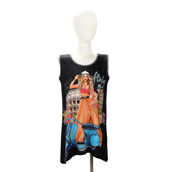 MAJICA NICOLE LEE TOP1018 MARTHA TRAVELS ITALY SS2025